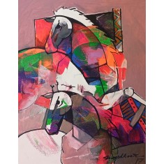 Mashkoor Raza, 18 x 24 Inch, Oil on Canvas, Abstract Painting, AC-MR-717